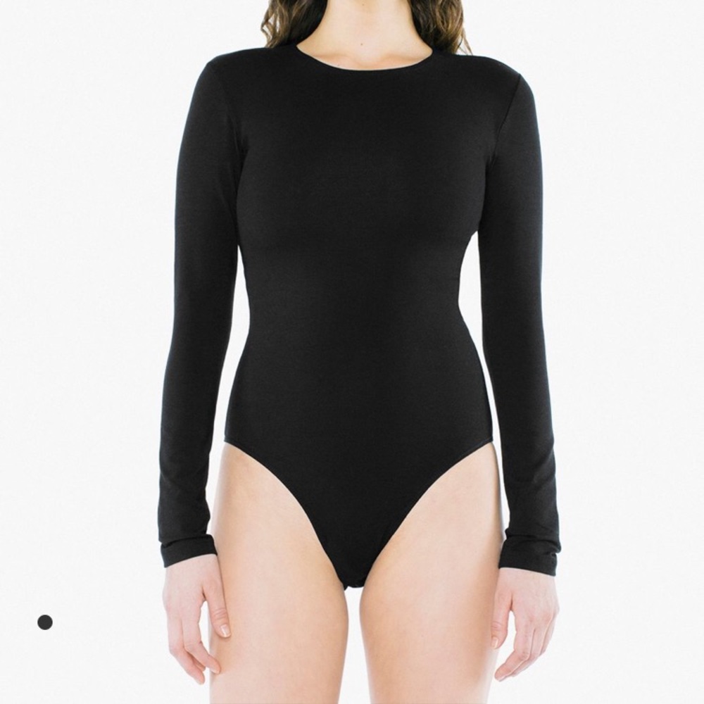 American Apparel Black Long Sleeve Bodysuit